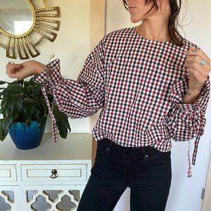 Wilfred Red Gingham Blouse